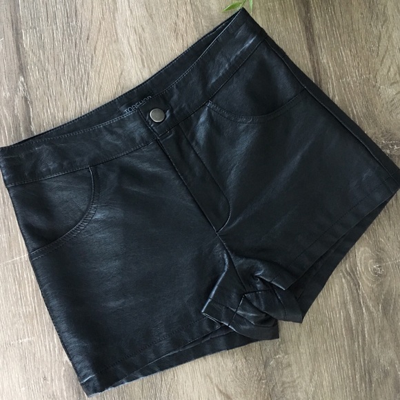 Topshop Pants - Topshop faux leather black shorts 2